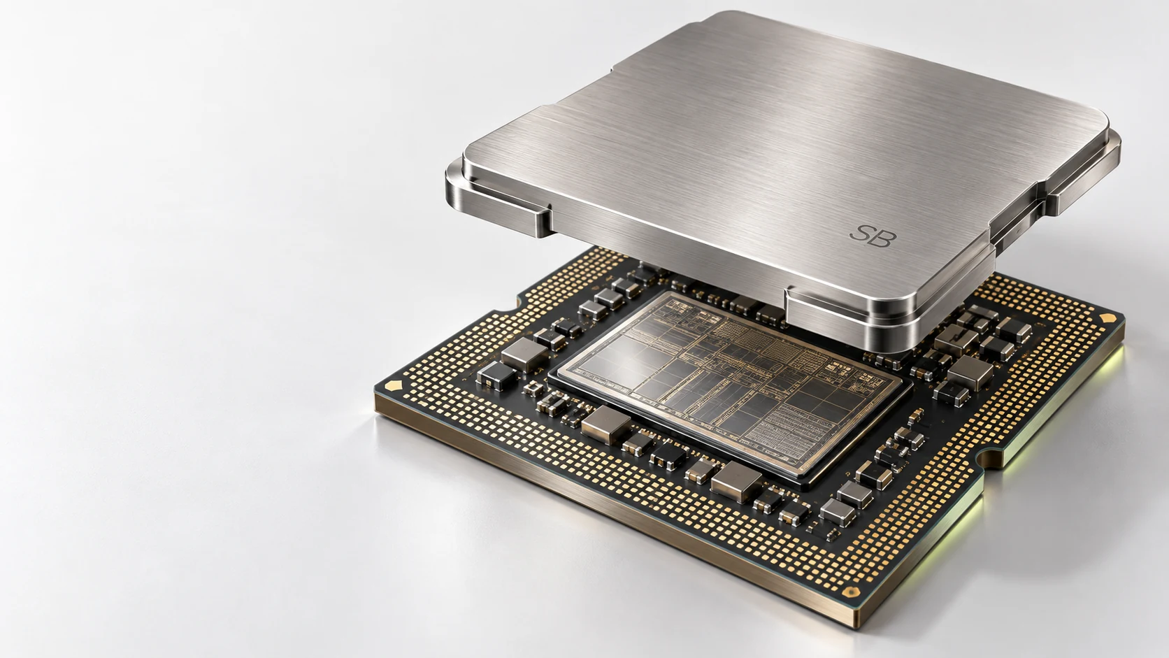 Processor with a circuit substrate, silicon die and metal lid